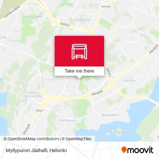 Myllypuron Jäähalli map
