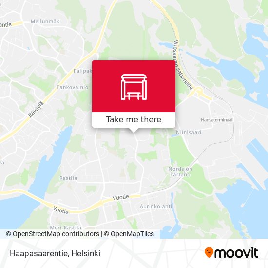 How to get to Haapasaarentie in Helsinki by Bus, Metro or Train?