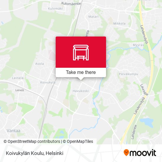 How to get to Koivukylän Koulu in Vantaa by Bus or Train?