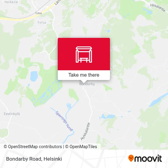 Bondarby Road map