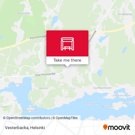 How to get to Vesterbacka in Sipoo by Bus?