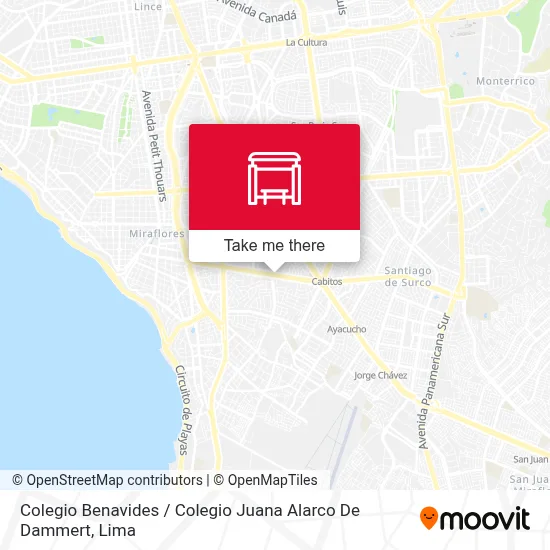 Mapa de Colegio Benavides / Colegio Juana Alarco De Dammert