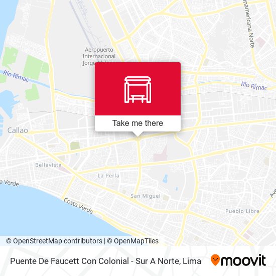 Puente De Faucett Con Colonial - Sur A Norte map