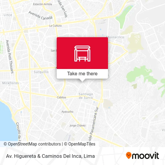 Av. Higuereta & Caminos Del Inca map