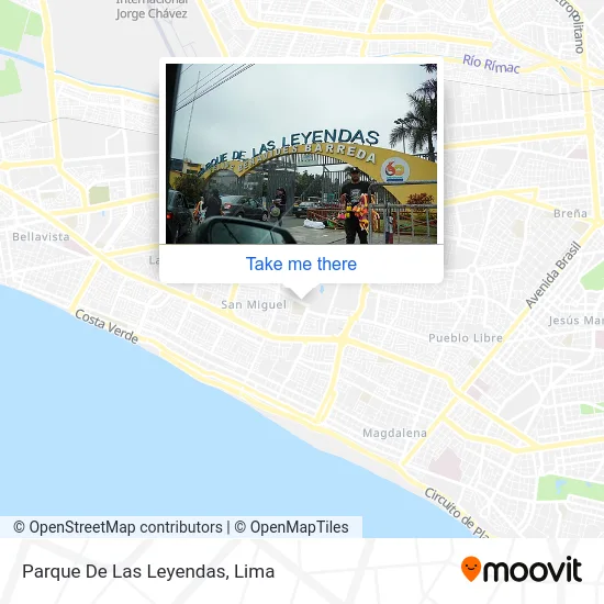 Parque De Las Leyendas map
