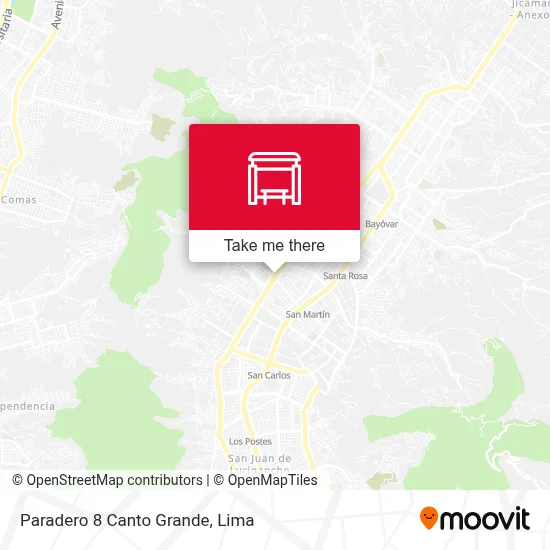 Paradero 8 Canto Grande map