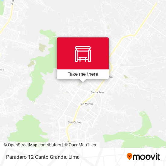 Paradero 12 Canto Grande map