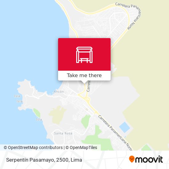 Serpentín Pasamayo, 2500 map