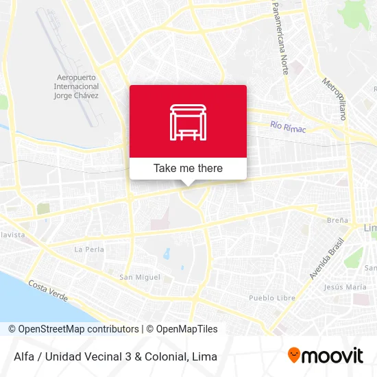 Alfa / Unidad Vecinal 3 & Colonial map