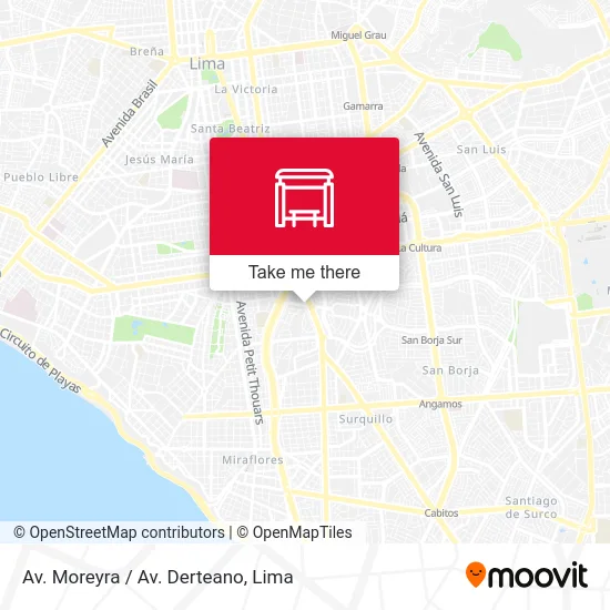 Av. Moreyra / Av. Derteano map