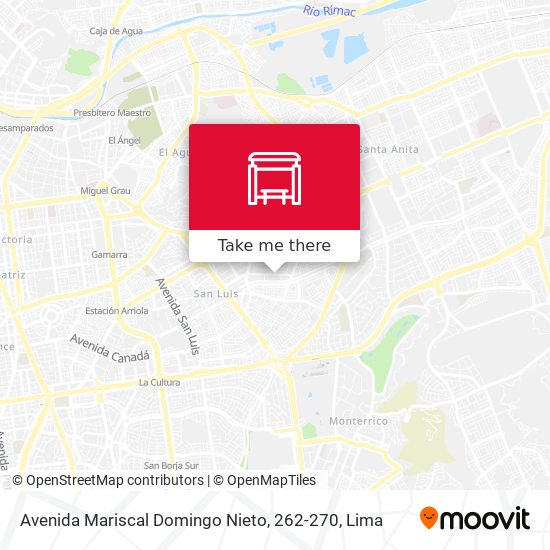 Mapa de Avenida Mariscal Domingo Nieto, 262-270