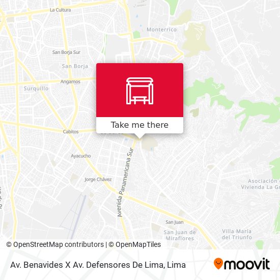 Mapa de Av. Benavides X Av. Defensores De Lima