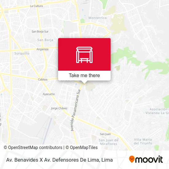Av. Benavides X Av. Defensores De Lima map