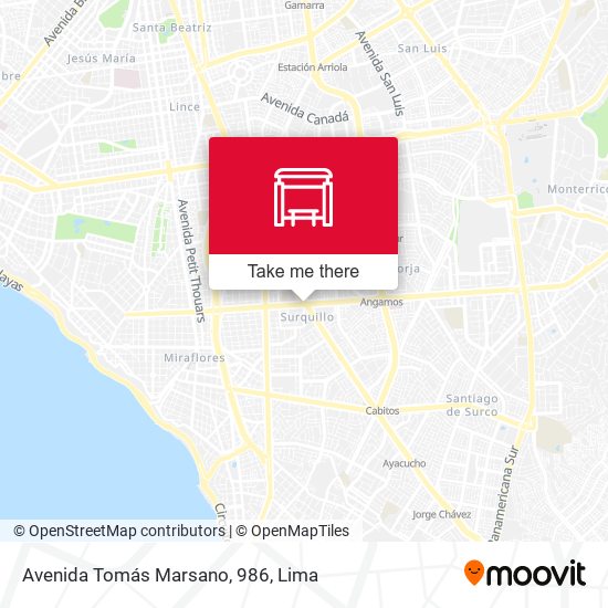 Avenida Tomás Marsano, 986 map