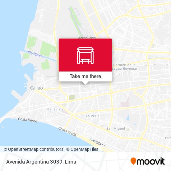 Mapa de Avenida Argentina 3039