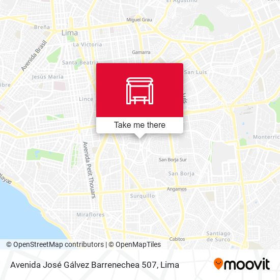 Avenida José Gálvez Barrenechea 507 map