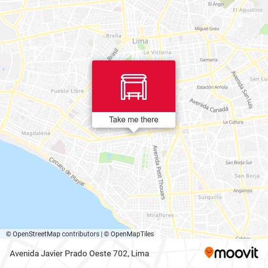 Mapa de Avenida Javier Prado Oeste 702