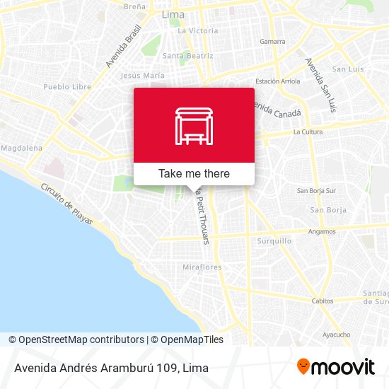 Mapa de Avenida Andrés Aramburú 109