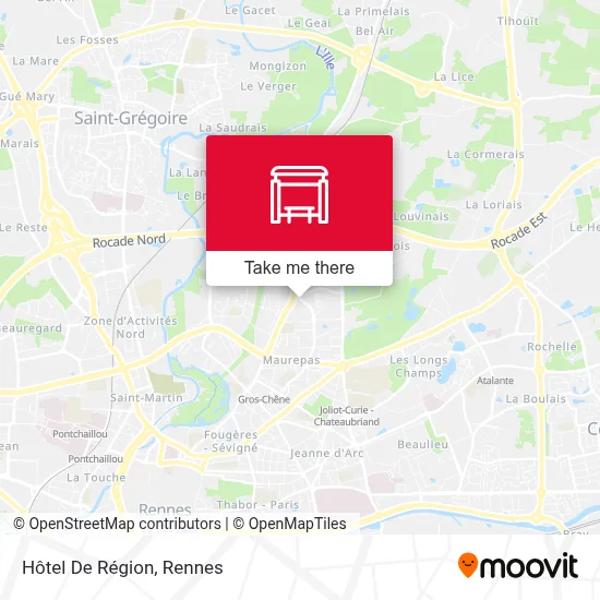 Hôtel De Région map