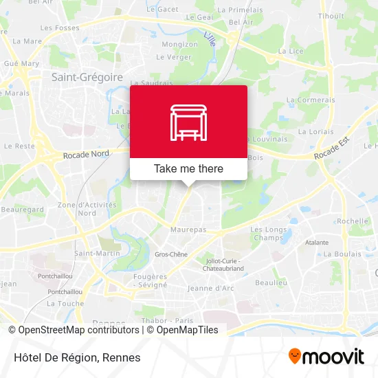 Hôtel De Région map