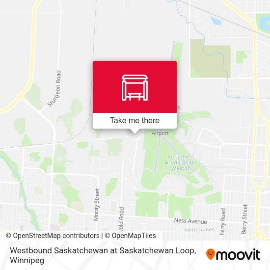 Westbound Saskatchewan at Saskatchewan Loop map
