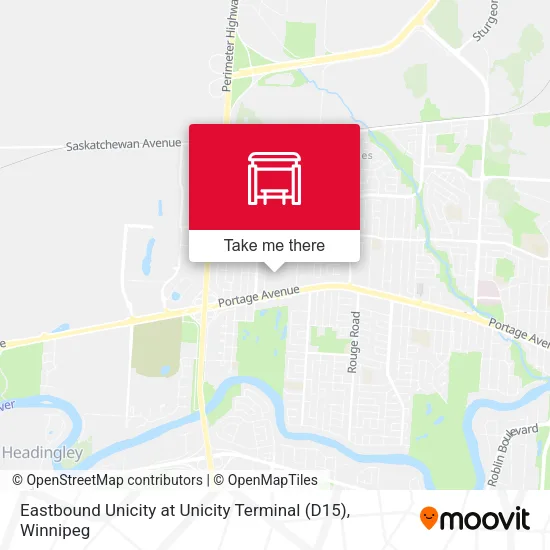 Eastbound Unicity at Unicity Terminal (D15) map