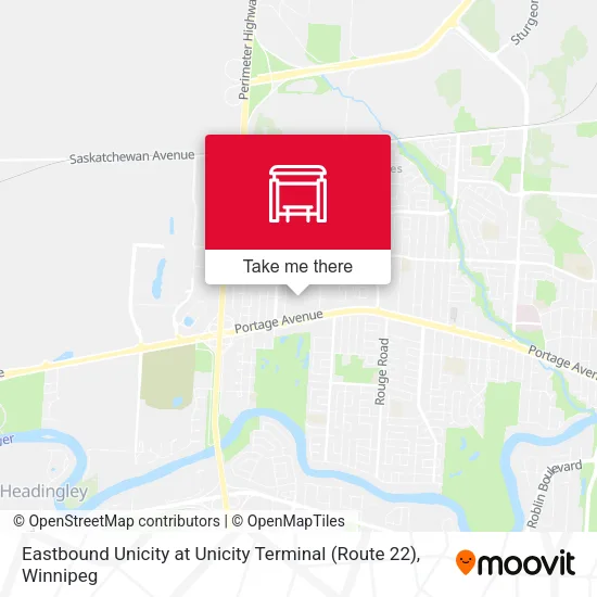 Eastbound Unicity at Unicity Terminal (Route 22) map