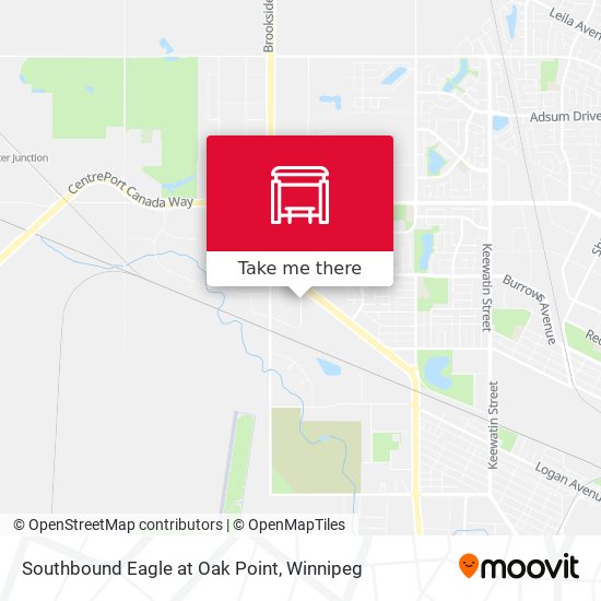 Southbound Eagle at Oak Point map