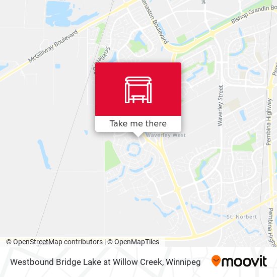 Westbound Bridge Lake at Willow Creek map