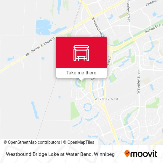 Westbound Bridge Lake at Water Bend map