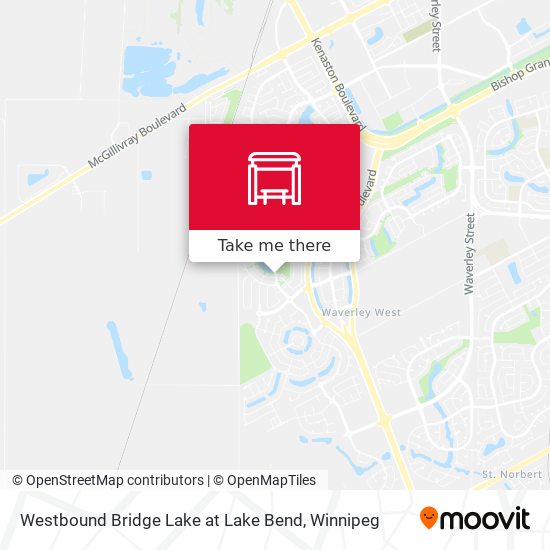 Westbound Bridge Lake at Lake Bend map