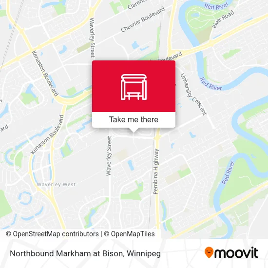 Northbound Markham at Bison map