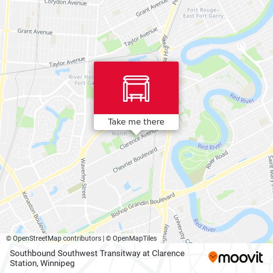 Southbound Southwest Transitway at Clarence Station map