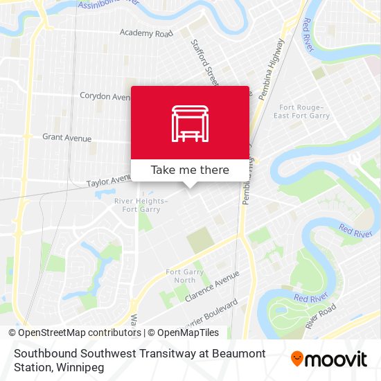 Southbound Southwest Transitway at Beaumont Station map