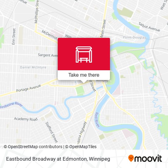 Eastbound Broadway at Edmonton map