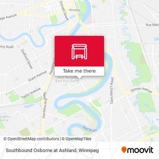 Southbound Osborne at Ashland map