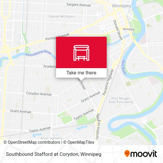 Southbound Stafford at Corydon map