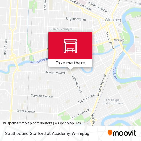 Southbound Stafford at Academy map