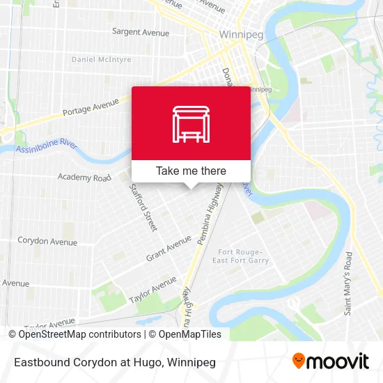 Eastbound Corydon at Hugo map