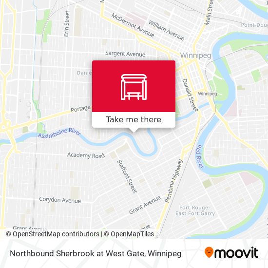 Northbound Sherbrook at West Gate map