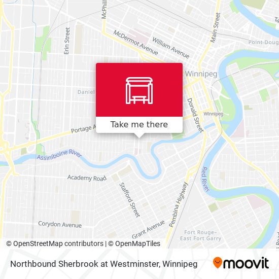 Northbound Sherbrook at Westminster map