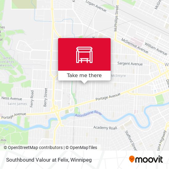 Southbound Valour at Felix map