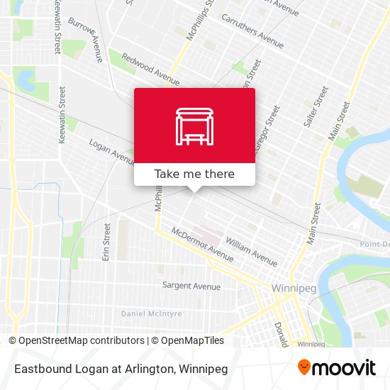 Eastbound Logan at Arlington map
