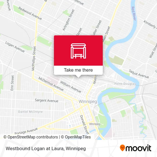 Westbound Logan at Laura map