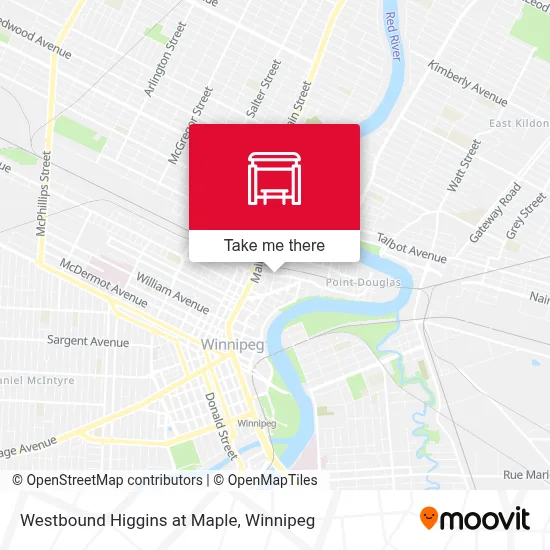 Westbound Higgins at Maple map