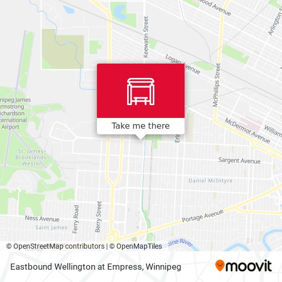 Eastbound Wellington at Empress map