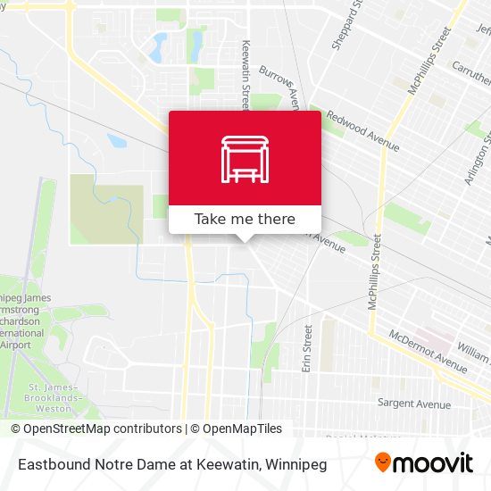 Eastbound Notre Dame at Keewatin plan