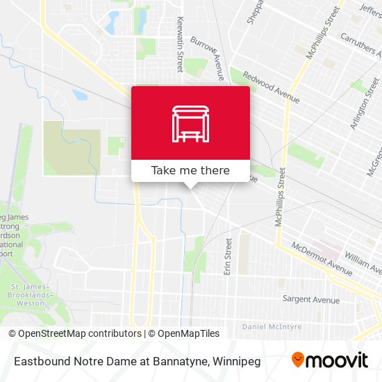 Eastbound Notre Dame at Bannatyne map