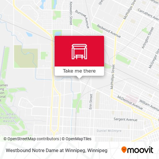 Westbound Notre Dame at Winnipeg plan