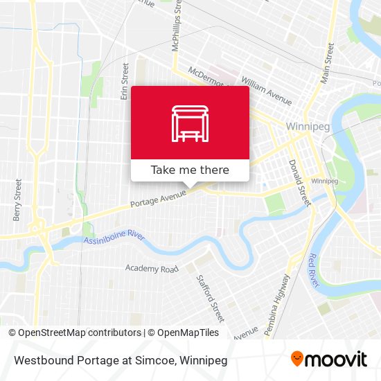 Westbound Portage at Simcoe map